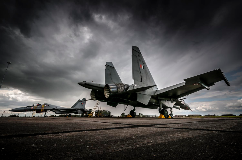 Illustration for article titled Photos: India's Su-30MKI Flankers Sparred With Royal Air Force Typhoons